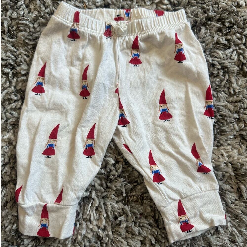 Baby Gap Gnome Girl Banded Knit Pants Joggers Newborn Organic Cotton 0-3 Months